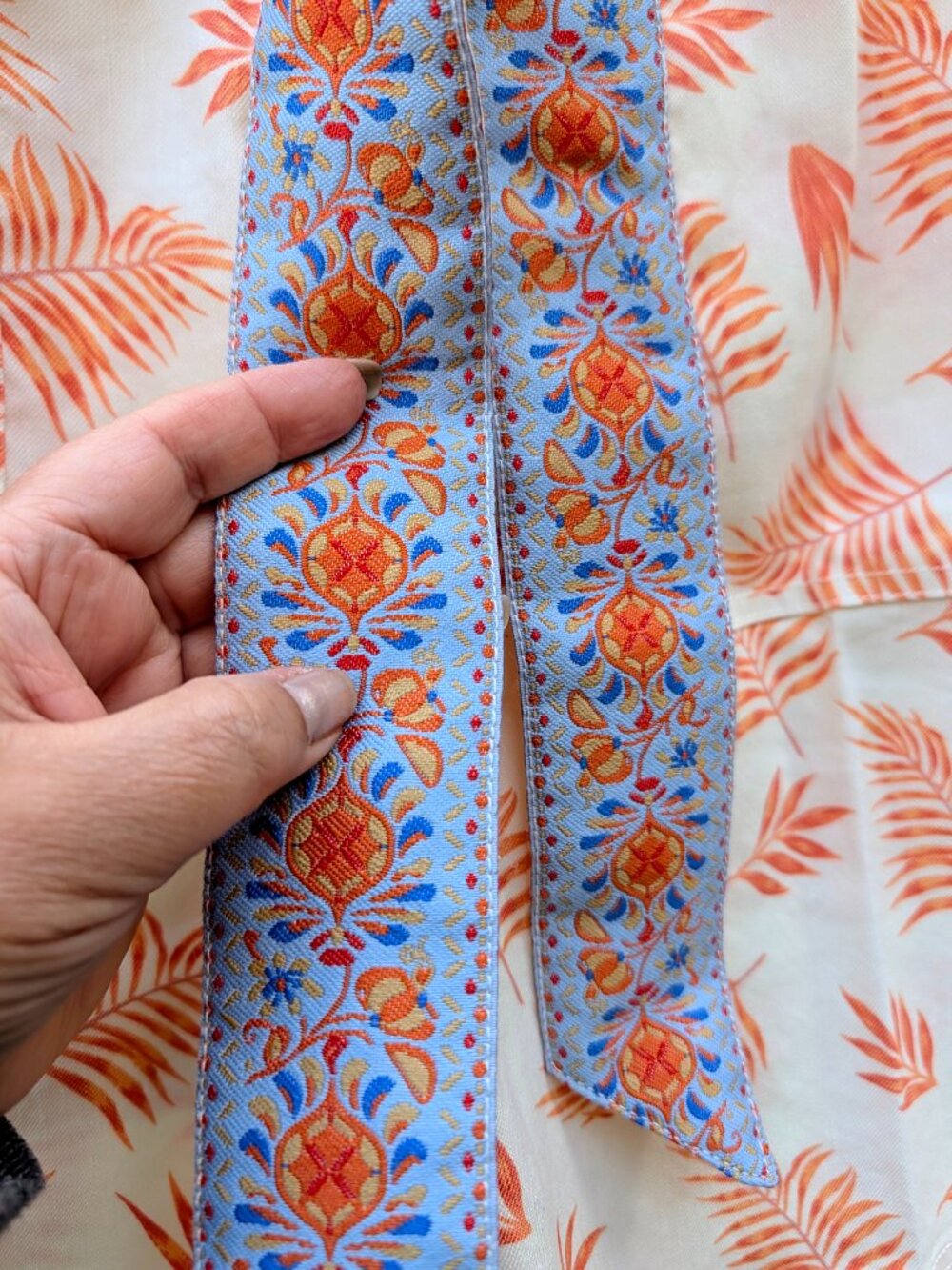 Soft Surroundings - Orange leaves and blue Embroider Belt - Size M (10/12) - NWT - Picture 8 of 13